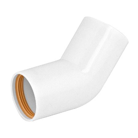 Faluplast 45° Bend dobbelmuffe FALU VULK hvit 40mm