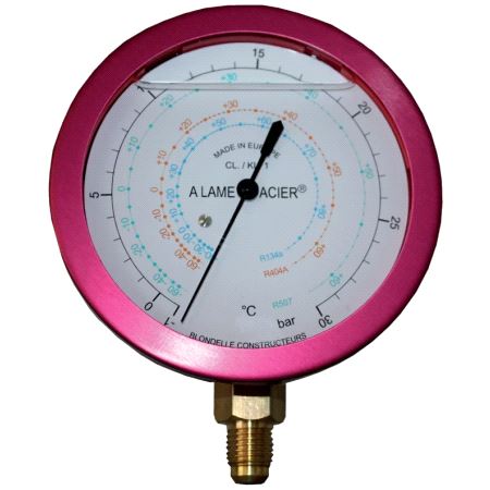 Blondelle Ø80 Manometer HT -1/+30Bar R134s/R404A/R507
