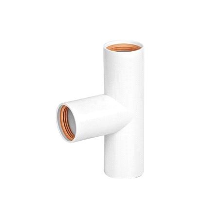 Faluplast 90° T-rør med 3 muffer FALU VULK hvit 40mm