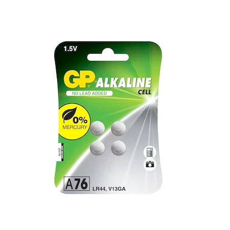GP Alkaline knappcelle A76/LR44 batterier A4