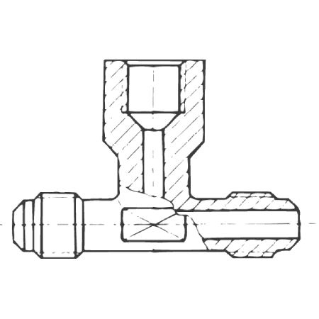 T-stykke A-31854 1/4" Fl. m/schrader