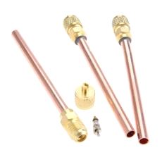 Serviceventil SU-04 m/schrader og hette med spor 1/4" Fl.