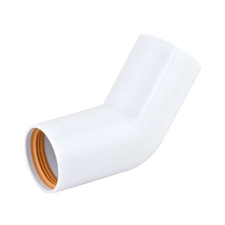 Faluplast 45° Bend dobbelmuffe FALU VULK hvit 32mm
