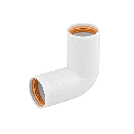 Faluplast 90°  Bend dobbelmuffe FALU VULK hvit 40mm